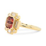 2.03ct Art Deco Merlot Sapphire & Lab Grown Diamond Accents Engagement Ring