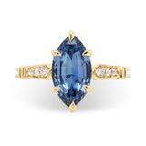 2.14ct Victoria Marquise Blue Sapphire & Diamond Engagement Ring
