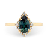 1.59ct Serena Teal Pear Sapphire & Diamond Engagement Ring
