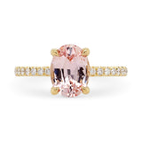 1.96ct Eva Peach Oval Sapphire & Pavé Diamond Engagement Ring