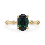 1.76ct Celestial Teal Oval Sapphire & Diamond Engagement Ring