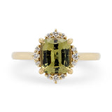 1.94ct Serena Olive Green Sapphire & Diamond Engagement Ring