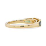 0.85ct Teal Australian Sapphire Tapered Baguette and 0.46ct Diamond Baguette Ring