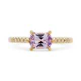1.12ct Eva Lilac Hexagon Sapphire & Pavé Diamond Engagement Ring