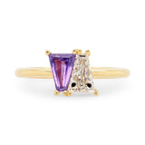 Gemma Lilac Baguette Sapphire & Lab Grown Diamond Engagement Ring