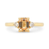 1.59ct Zara Emerald Peach Sapphire & Diamond Engagement Ring