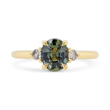1.23ct Zara Oval Green Sapphire & Diamond Engagement Ring