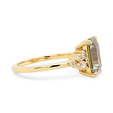 3.02ct Cielo Emerald Cut Mint Green Sapphire & Diamond Engagement Ring