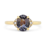 2.42ct Lena Oval Gray Sapphire & Diamond Engagement Ring