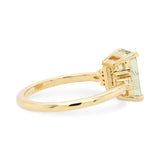 2.17ct Lena Emerald Cut Sage Green Sapphire & Diamond Engagement Ring