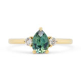 1.15ct Zara Pear Teal Sapphire & Diamond Engagement Ring