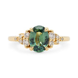 1.58ct Cielo Oval Teal Sapphire & Diamond Engagement Ring