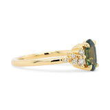 1.58ct Cielo Oval Teal Sapphire & Diamond Engagement Ring