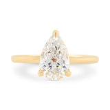 1.57ct Flora Pear Lab Grown Diamond Engagement Ring with Leaf Accents