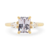 2.19ct Zara Radiant Lilac Sapphire & Pear Diamond Engagement Ring