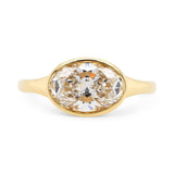 1.89ct Bezel Oval Lab Grown Diamond Engagement Ring