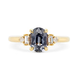 1.74ct Clara Gray Oval Sapphire & Diamond Engagement Ring