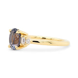 1.74ct Clara Gray Oval Sapphire & Diamond Engagement Ring