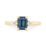 1.53ct Zara Emerald-Cut Teal Sapphire & Diamond Engagement Ring