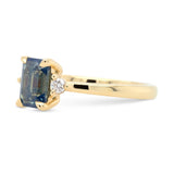 1.53ct Zara Emerald-Cut Teal Sapphire & Diamond Engagement Ring