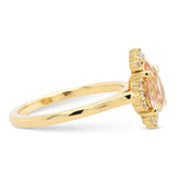 1.32ct Serena Peach Pear Sapphire & Diamond Engagement Ring