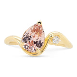 1.72ct Venus Pear Peach Sapphire & Diamond Engagement Ring