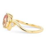 1.72ct Venus Pear Peach Sapphire & Diamond Engagement Ring