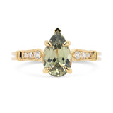 2.01ct Victoria Pear Green Sapphire & Diamond Engagement Ring