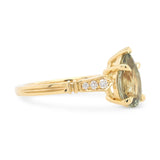 2.01ct Victoria Pear Green Sapphire & Diamond Engagement Ring