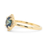 1.11ct Serena Round Teal Sapphire & Diamond Engagement Ring