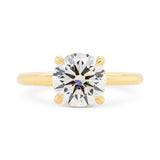 Flora Round Lab Grown Diamond Engagement Ring with Leaf Accents
