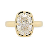 3.11ct Collet Elongated Cushion Lab Grown Diamond Engagement Ring