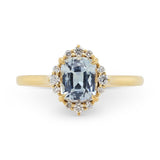 1.56ct Serena Cushion Light Blue Sapphire & Diamond Engagement Ring