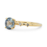1.36ct Celestial Round Light Blue Sapphire & Diamond Engagement Ring