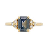 1.52ct Bella Emerald-Cut Teal Color-Shift Sapphire & Diamond Engagement Ring