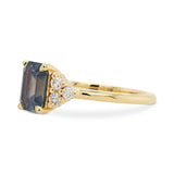 1.52ct Bella Emerald-Cut Teal Color-Shift Sapphire & Diamond Engagement Ring