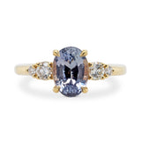 2.32ct Clara Blue Gray Oval Sapphire & Diamond Engagement Ring