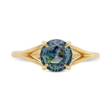 1.63ct Stella Round Teal Sapphire & Diamond Engagement Ring