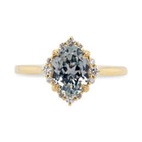 1.62ct Serena Oval Gray Sapphire & Diamond Engagement Ring