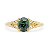 1.54ct Stella Oval Dark Green Sapphire & Diamond Engagement Ring
