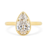 2.02ct Collet Pear Lab Grown Diamond Engagement Ring