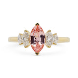 1.11ct Clara Marquise Peach Sapphire & Diamond Engagement Ring