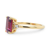 2.19ct Lena Emerald-Cut Maroon Sapphire & Diamond Engagement Ring