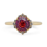 2.07ct Serena Red Raspberry Sapphire & Diamond Engagement Ring