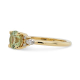 1.17ct Lena Round Green Montana Sapphire & Diamond Engagement Ring