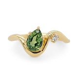 1.0ct Venus Pear Green Sapphire & Diamond Engagement Ring