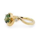 1.0ct Venus Pear Green Sapphire & Diamond Engagement Ring