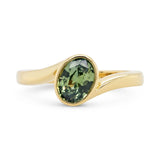 1.20ct Carmen Bypass Oval Green Sapphire Engagement Ring