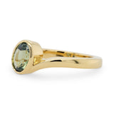 1.20ct Carmen Bypass Oval Green Sapphire Engagement Ring