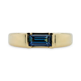 1.20ct Rey Baguette Blue Sapphire Engagement Ring